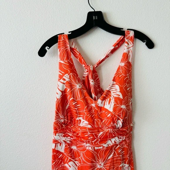 Tommy Bahama Orange White Floral Dress - Picture 3 of 5
